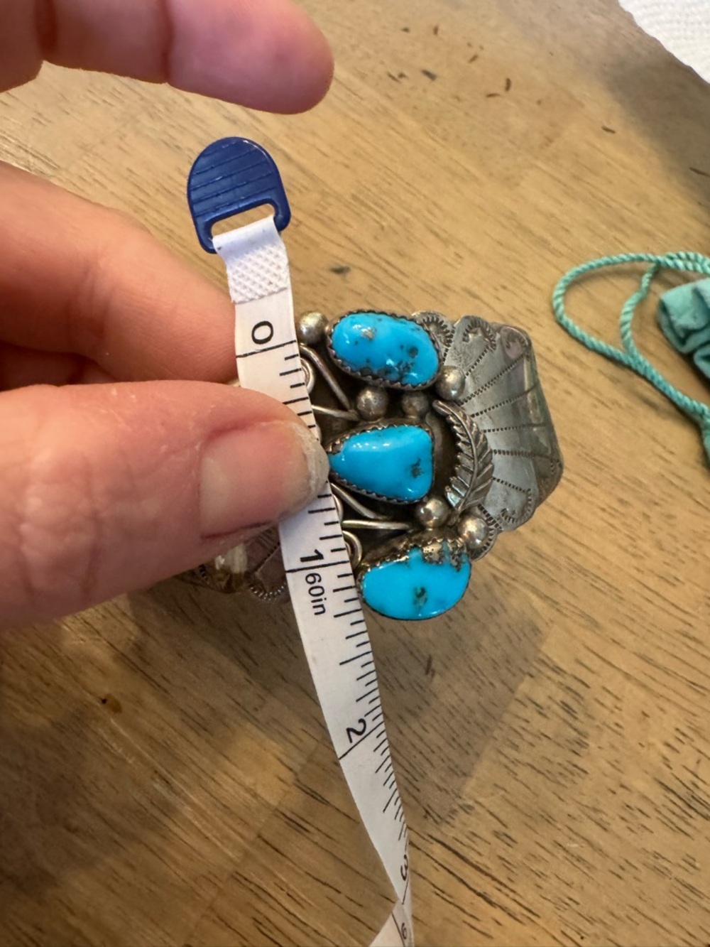 Turquoise and Silver Cuff Bracelet - Picture 3 of 3